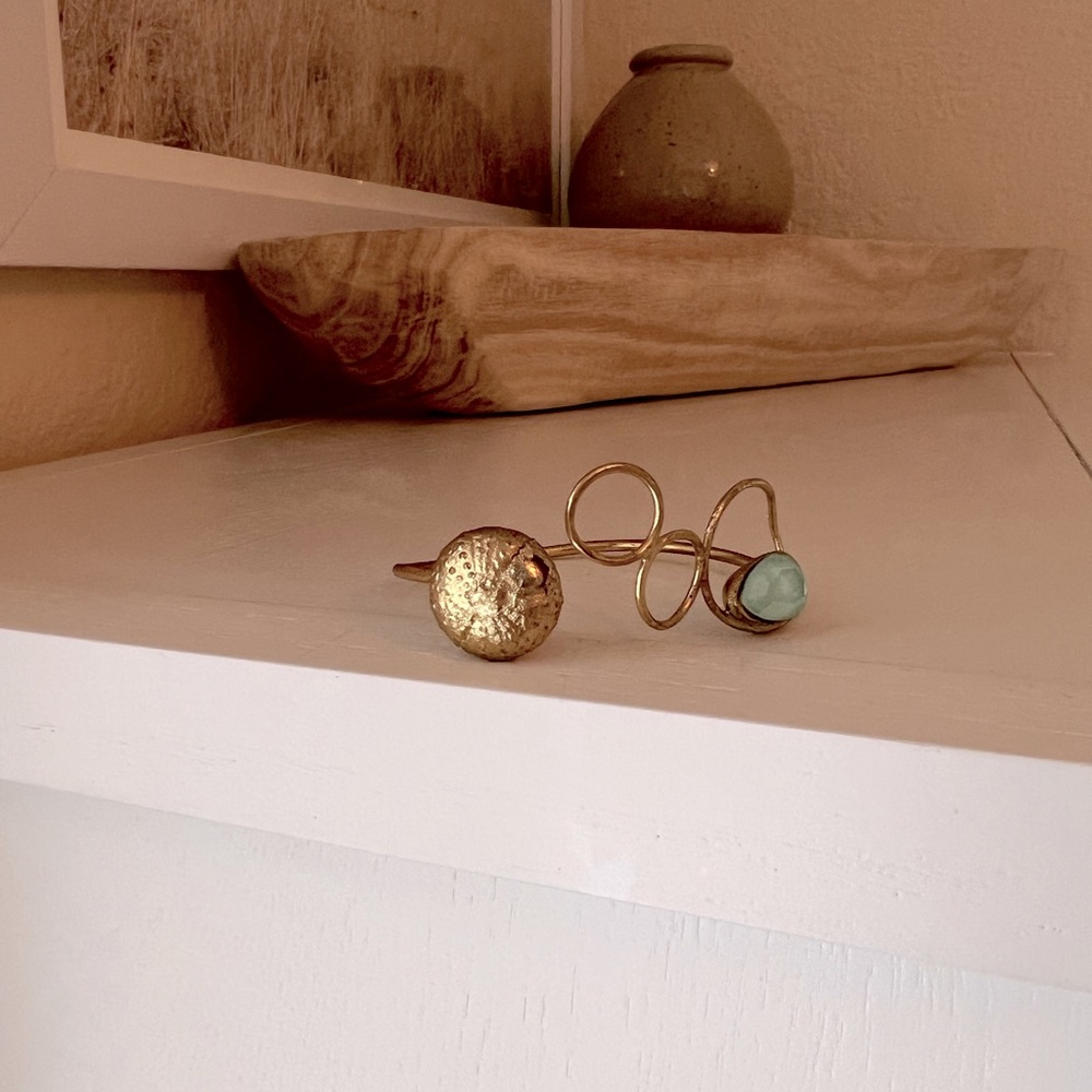 Gold and teal stone bracelet from Greece